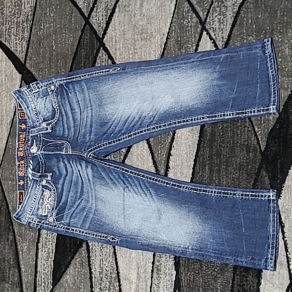 ROCK REVIVAL SEQUINS JULIE CROP DENIM JEAN - Picture 5 of 14